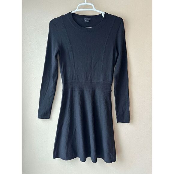 Theory Wool Blend Black Fit and Flare Sweater Dress Women's Size Small - Picture 1 of 2